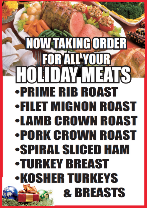 Holiday Meat Window Sign Posters-36"W x 48"H