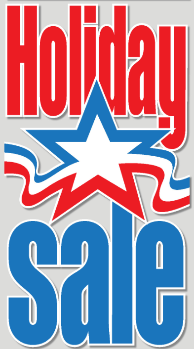 Holiday Sale Window Signs Poster-36" W x 48" H