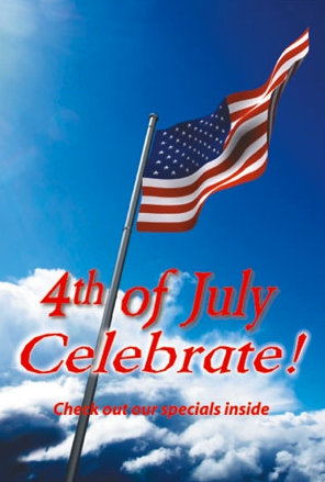 4th of July Specials Window Sign Posters -36" x 48"