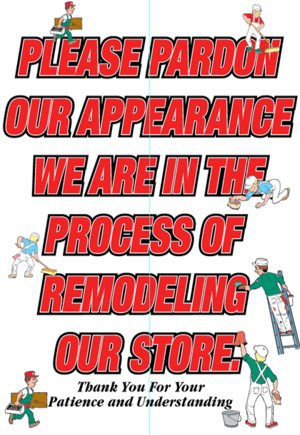 Remodeling Window Signs Poster-48" W x 36" H