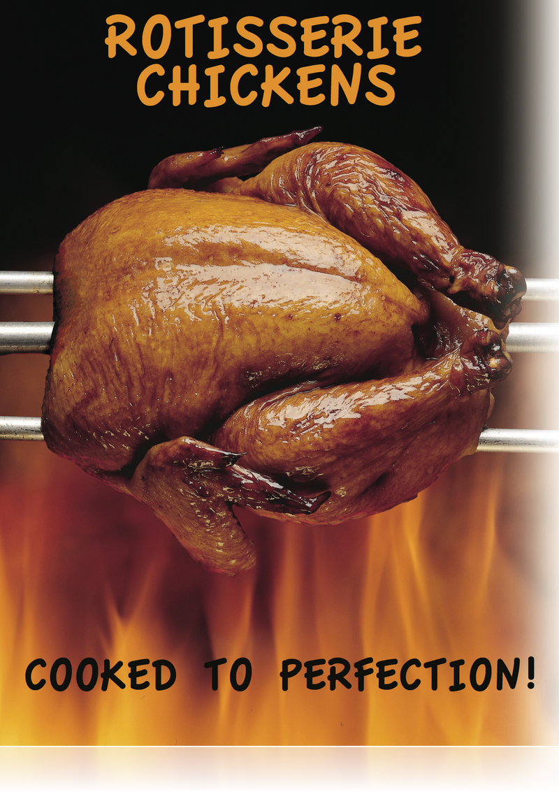 Rotisserie Chicken Window Sign Poster-36"W x 48"H