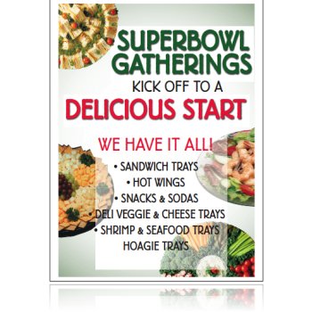 Football Super Bowl Window Poster-36"W x 48"H