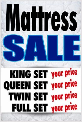 Mattress Sale Window Sign Poster-Mattress Sets