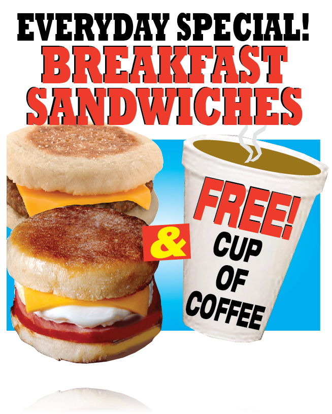 Breakfast Sandwiches Window Sign Poster-36"W x 48"H
