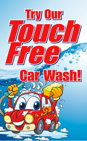 Car Wash Window Sign Poster-Touch Free