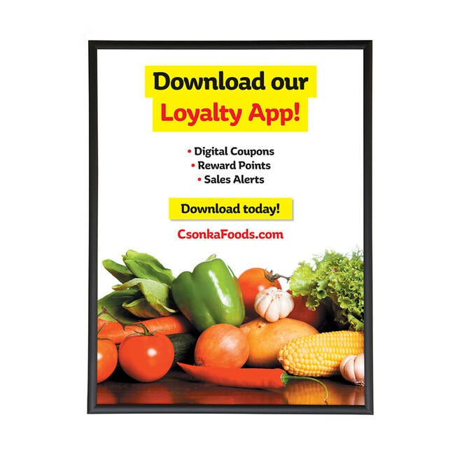 Wall Mount Black Front Load Aluminum Snap Sign Frame-30x40