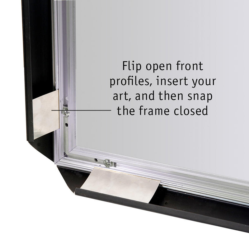 Wall Mount Black Front Load Aluminum Snap Sign Frame-22x28