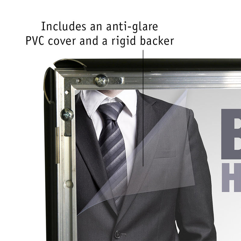 Wall Mount Black Front Load Aluminum Snap Sign Frame-30x40