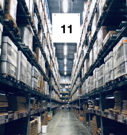 Warehouse Aisle Hanging Signs-Large Aisle Markers-#11 thru #20
