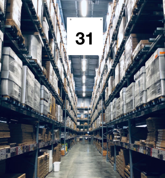 Warehouse Aisle Hanging Signs-Large Aisle Markers-#31 thru #40