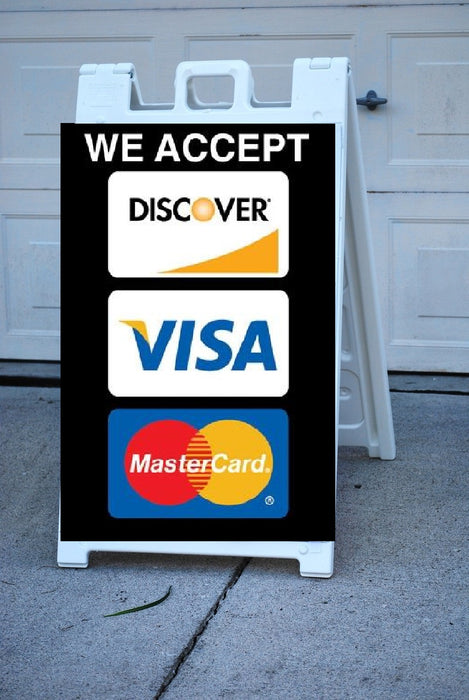 We Accept Credit Cards A Frame Sign Insert