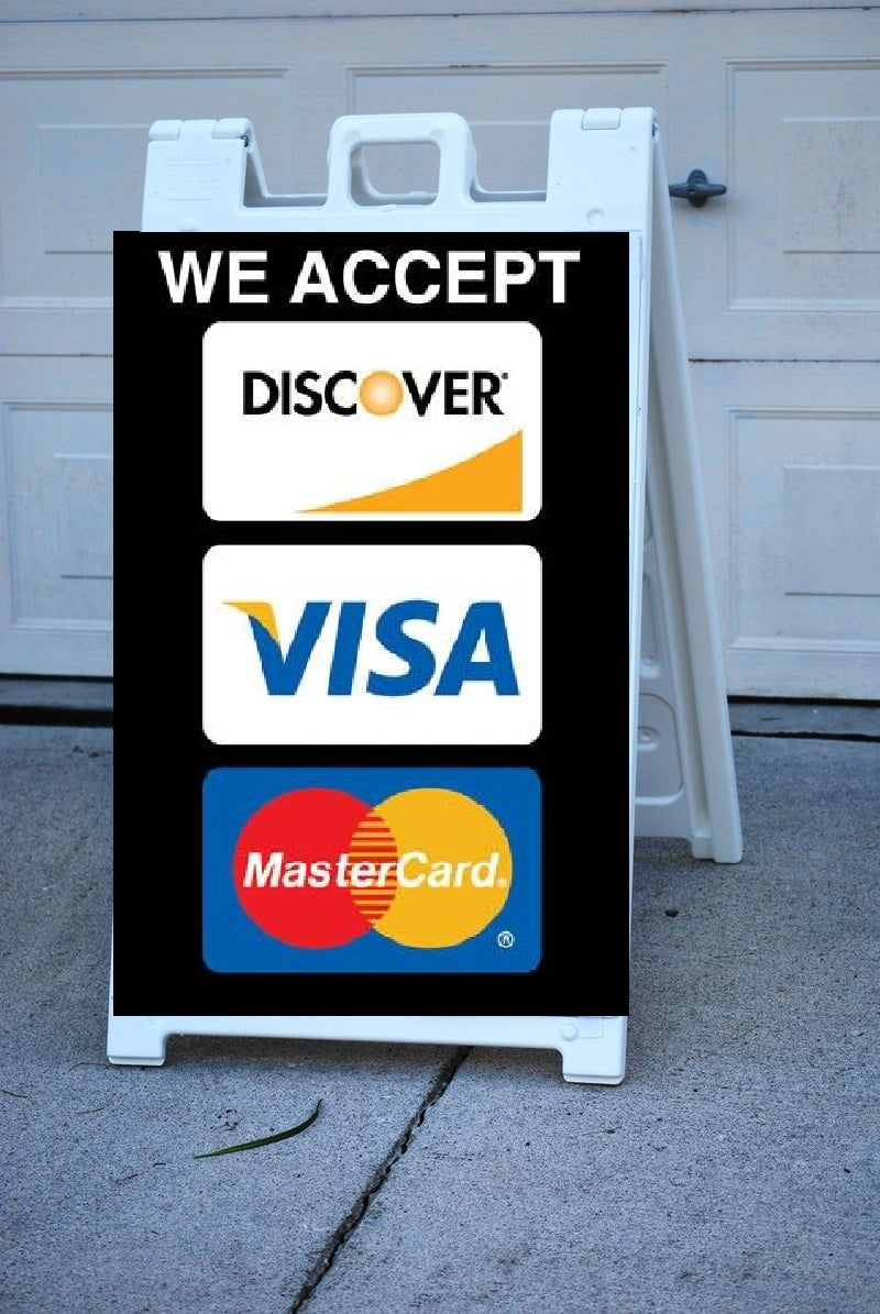 Signicade® We Accept Credit Cards A Frame Sign Insert