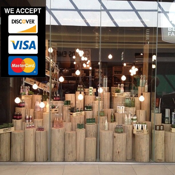 We Accept Credit Cards Window Sign Poster