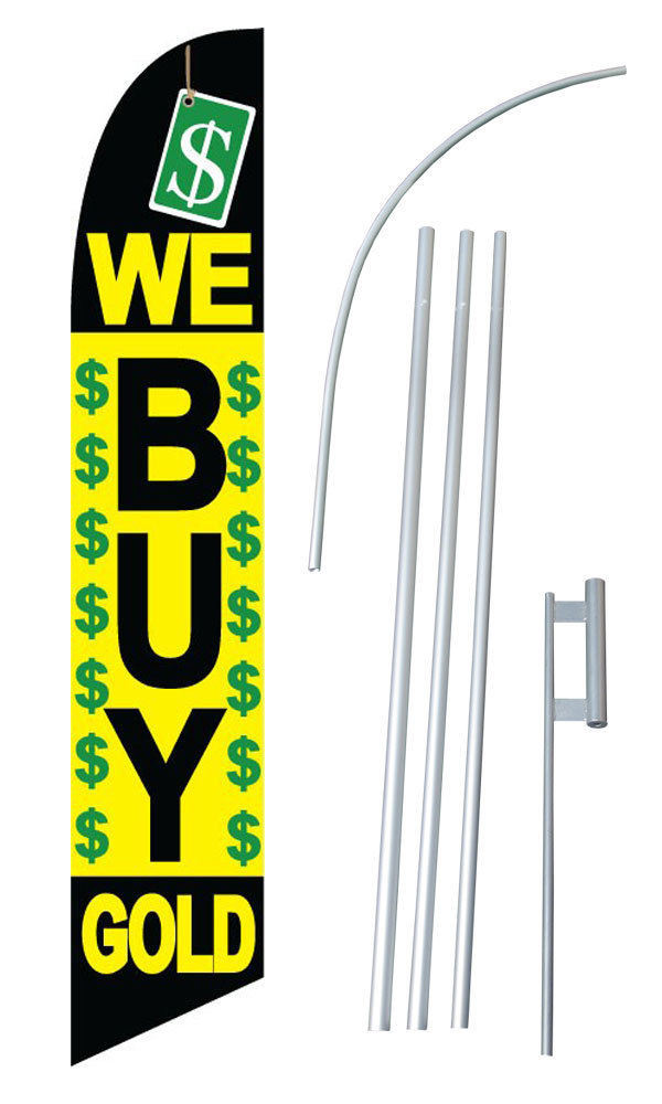 We Buy Gold Feather Flag Kit