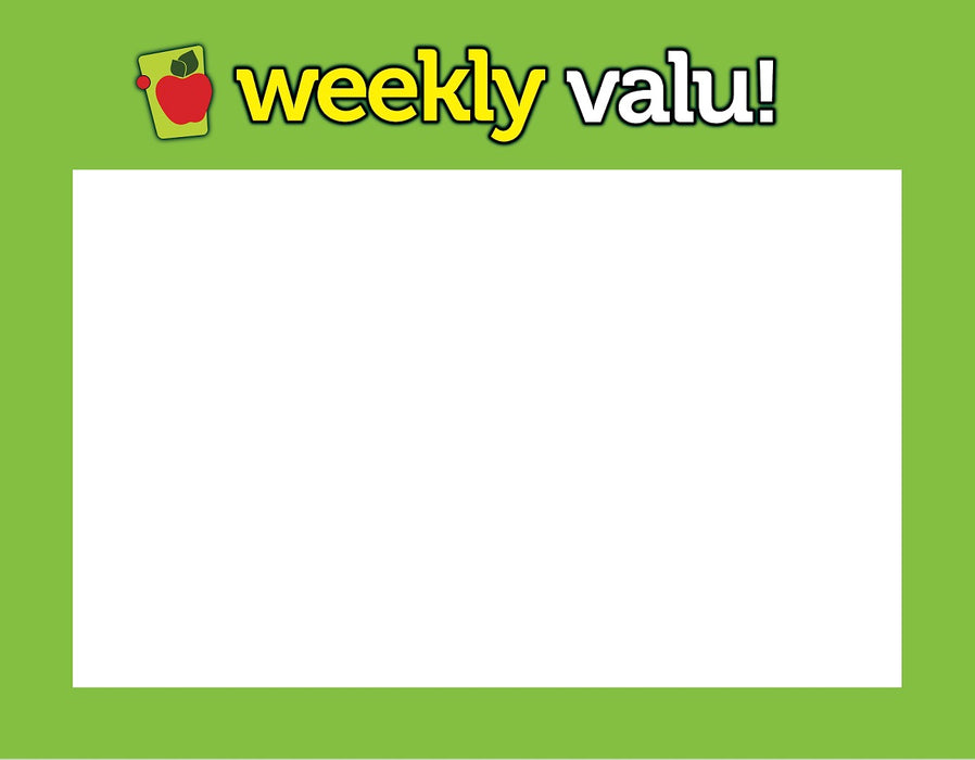 Weekly Valu Price Cards Shelf Signs 1UP Laser Compatible-11"W x 8.5"H-100 signs