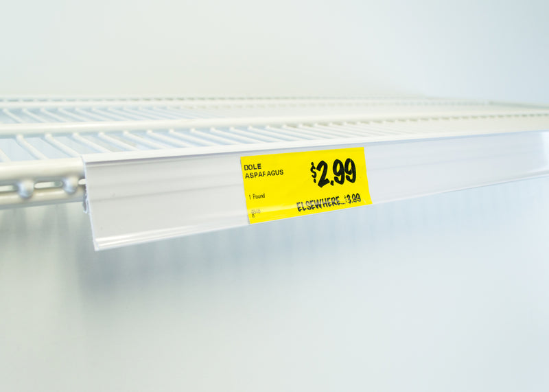 White Price Tag Holder Data Strip for Double Wire Fixtures-50 pieces