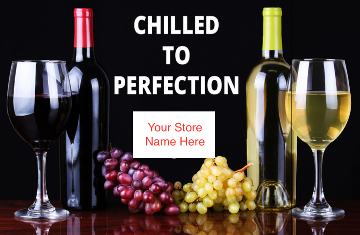 Chilled Wine Shelf Sign Price Cards-Custom Printed-10 signs