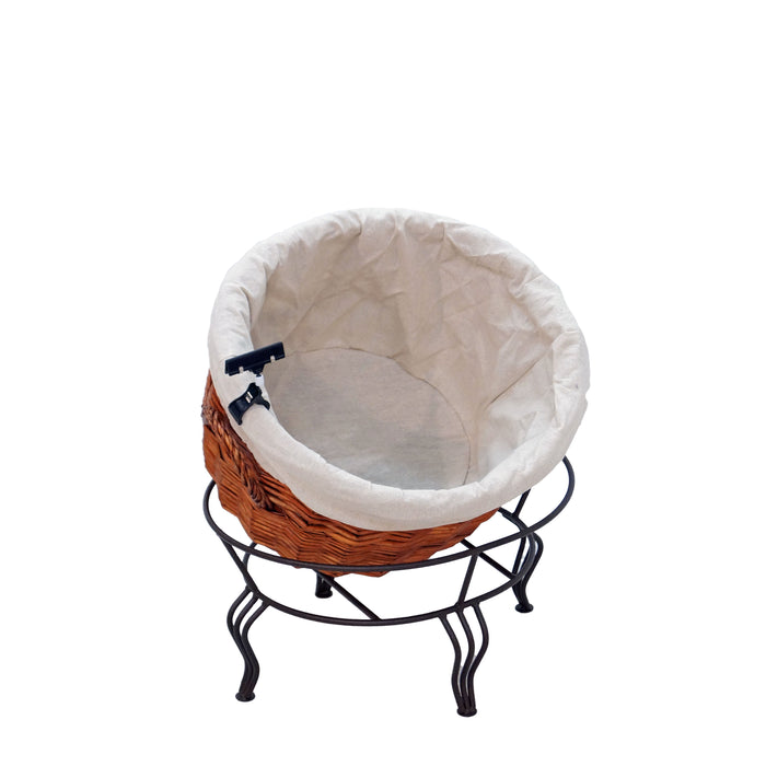 Wire Wicker Pedestal Basket & Liner Set -20"W x 19"H