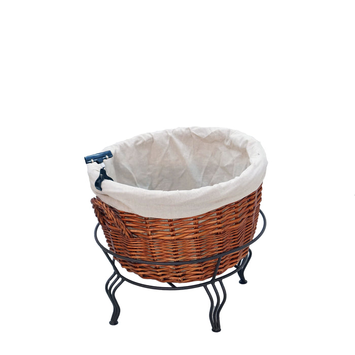 Wire Wicker Pedestal Basket & Liner Set -20"W x 19"H