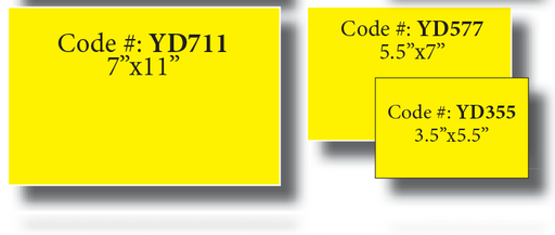 Yellow Shelf Signs Price Cards-7"W x 5.5"H-100 signs - screengemsinc
