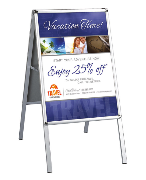 A-Frame Metal Indoor-Outdoor Sign Holder-24 x 36