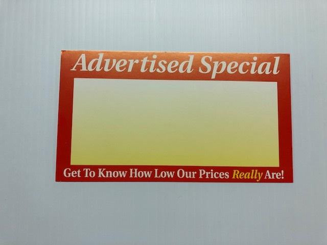 Advertised Special Shelf Signs