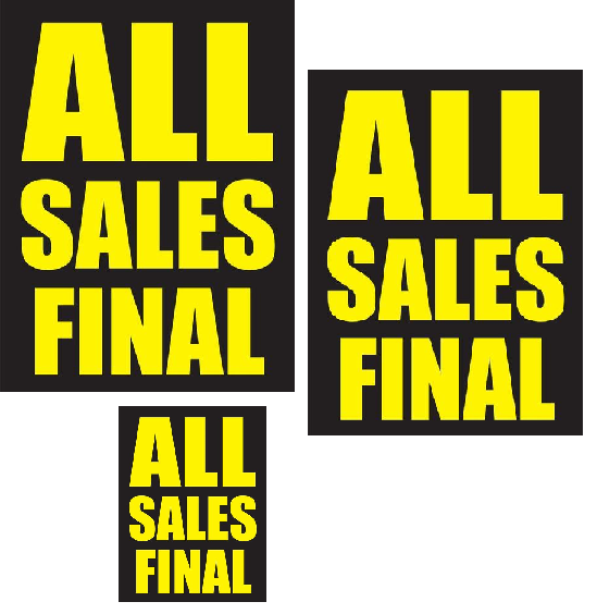 all sales final retail promotional sale event sign kit store closing black