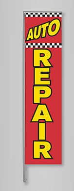 Auto Repair Rectangle Feather Flag Set