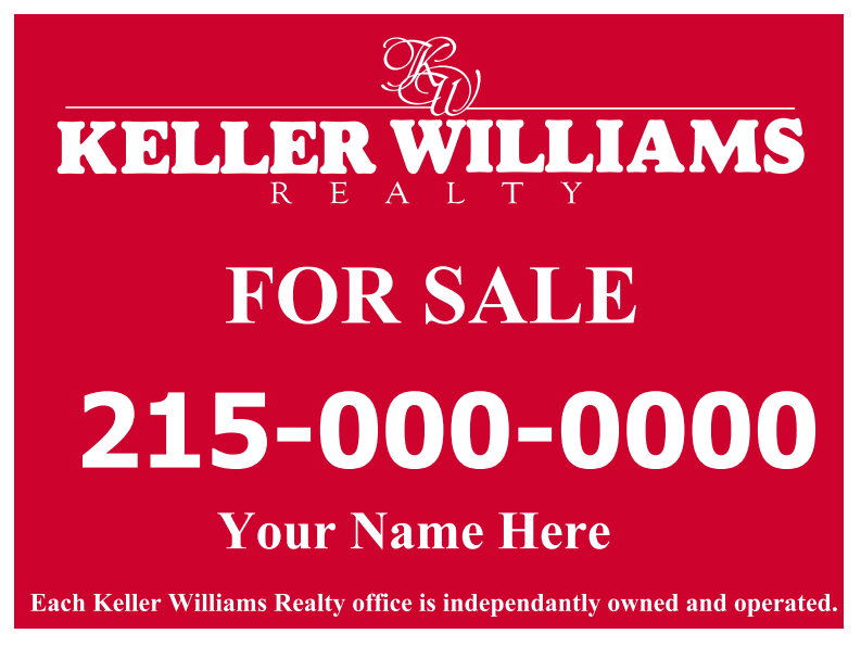 Lawn-Yard-Bandit Signs-Keller Williams Real Estate- 24 "x 18"