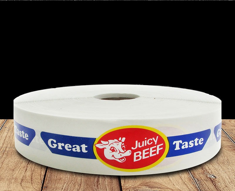 Beef Pressure Sensitive Strap Labels for Supermarkets-500 labels