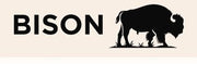 A black and white image showing a silhouette of a bison on the left and the word 'BISON' in bold lettering on the right.