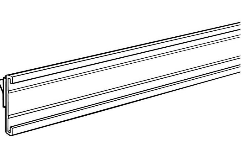 Black Gondola Price Channel Shelf Strips with Adhesive Back- 48"w x 1.25" H
