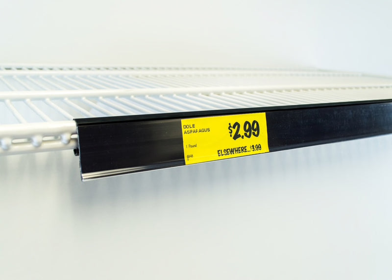Black Price Tag Holder Data Strip for Double Wire Fixtures-50 pieces