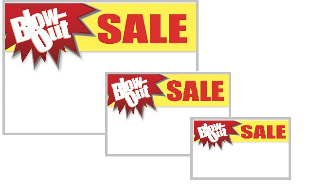 Blow Out Sale Shelf Signs Price Cards-Combo Pack -30 signs