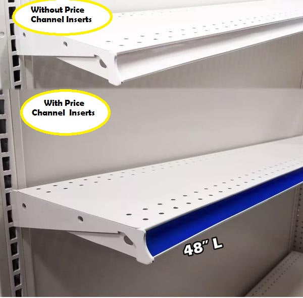 Blue Price Rail Channel Shelf Molding Strips-48" W x 1.25 " H -10 pieces