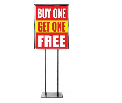BOGO Free Standard Poster-Floor Stand Savings Sign-22x28