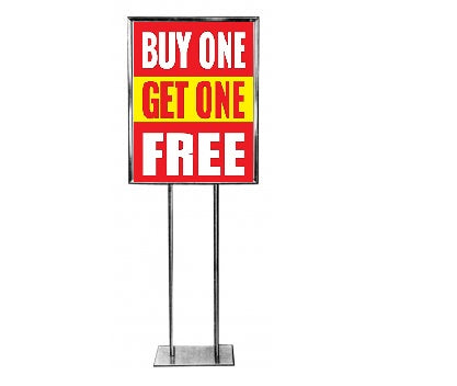 Buy One Get One Free Floor Stand Signs – 22″ × 28″ | 4-Pack