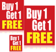 bogo retail promotional sale event sign kit buy one get one free
