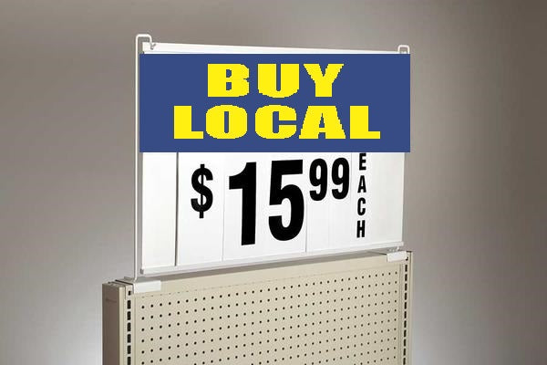 Spiral Sign Board Header Buy Local Insert-7 7/8"