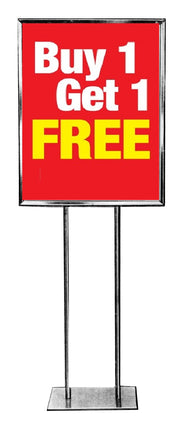 Buy One Get One Free Stanchion Floor Stand Signs