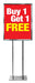 Buy One Get One Free Stanchion Floor Stand Signs
