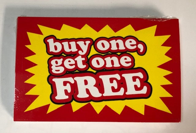 Buy One Get One Free Shelf Sign Price Cards-50 signs