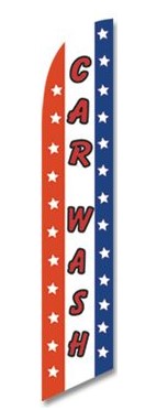 Car Wash Feather Flags-R/W/B