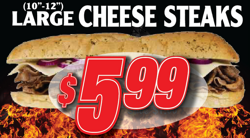 Cheesesteaks Lawn Yard Signs-24"W x 18"H