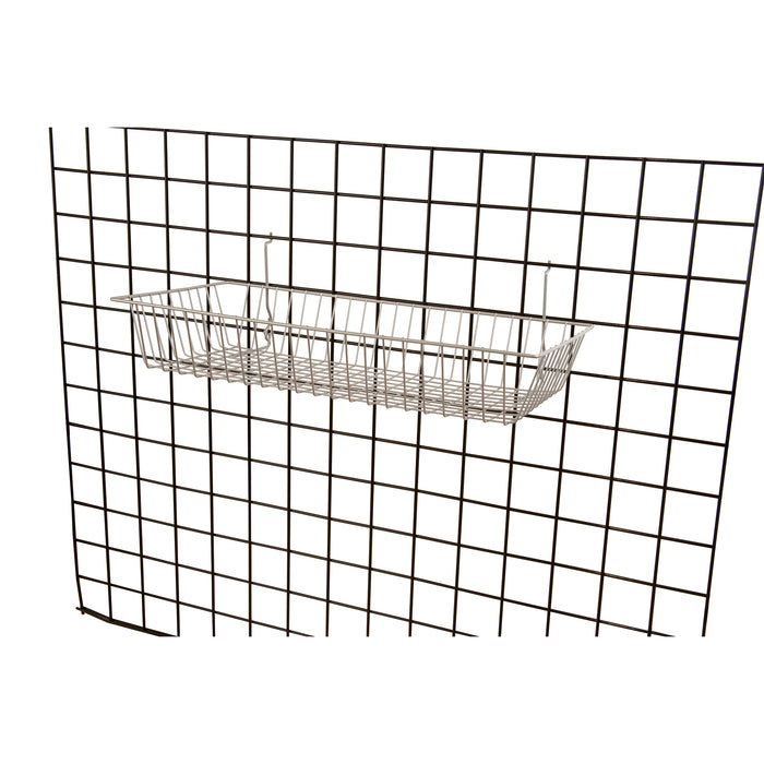Chrome Wire Baskets for Gridwall, Slatwall, Pegboards-6 pieces