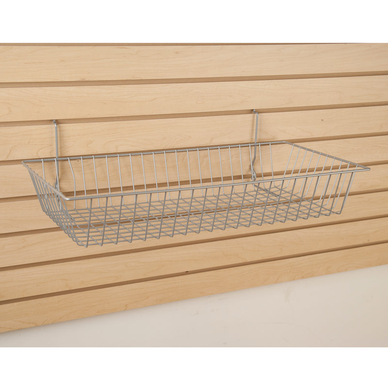 Chrome Wire Baskets for Gridwall, Slatwall, Pegboards-6 pieces