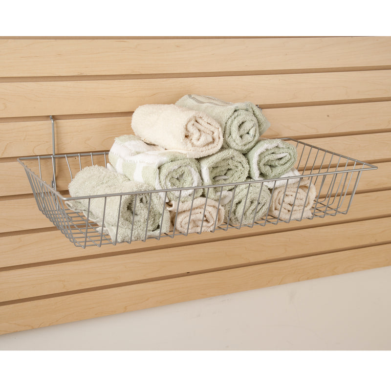 Chrome Wire Baskets for Gridwall, Slatwall, Pegboards-6 pieces