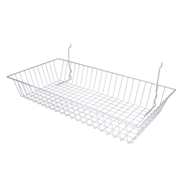 Chrome Wire Baskets for Gridwall, Slatwall, Pegboards-6 pieces
