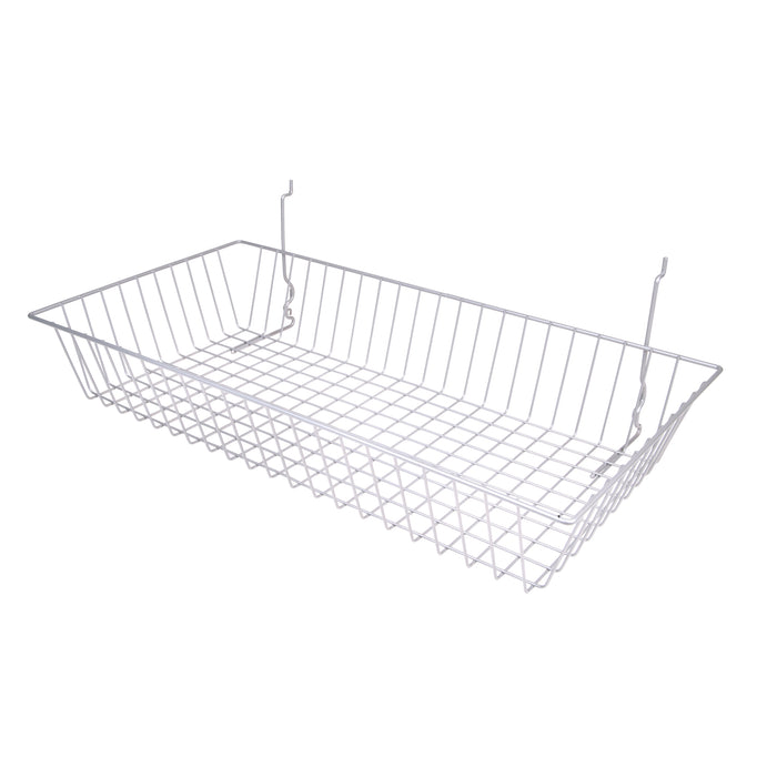 Chrome Wire Baskets for Gridwall, Slatwall, Pegboards-6 pieces