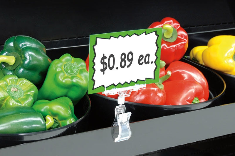 Plastic Large Clip-on Sign Holder - 4 1/4"L x 3"W